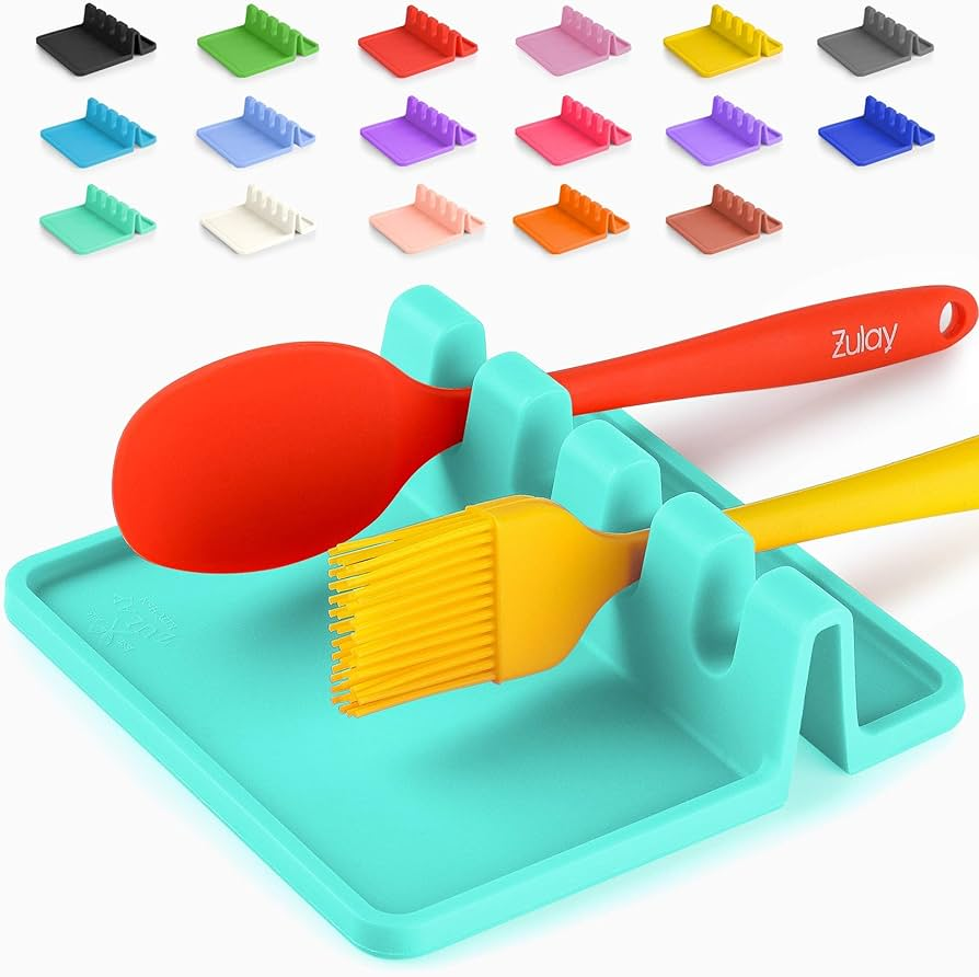 Zulay Kitchen Silicone Utensil Rest with Drip Pad